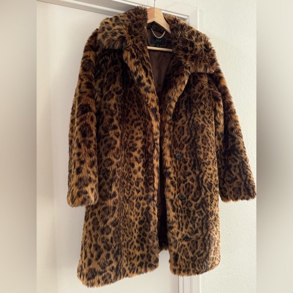 JCrew FAUX-FUR LEOPARD COAT Small - Picture 2 of 3